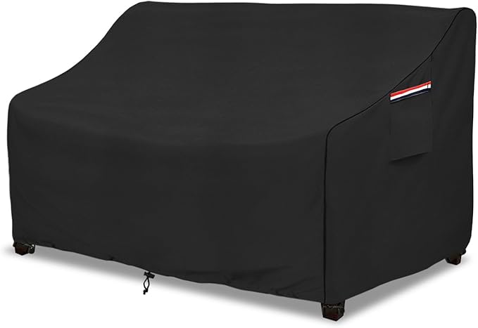 okcool Heavy Duty Patio Sofa Cover, 100% Waterproof 3-Seater Outdoor Sofa Cover Fits up to 76W x 32.5D x 33H Inches, Lawn Patio Furniture Covers,Black
