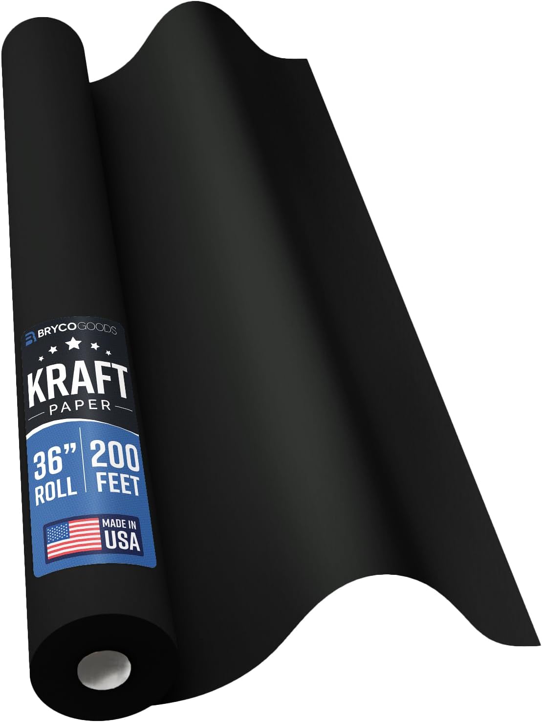 bryco goods 36” x 2400” (200’) black kraft, main product view