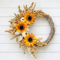 20 inch sunflower fall wreath for front door, main product view