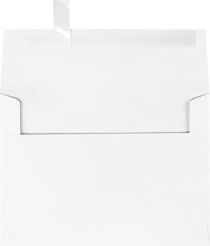 LUXPaper A7 Invitation Envelopes | Peel & Press | 5 1/4" x 7 1/4" | White | 80lb. Text | 100% Recycled | 50 Qty
