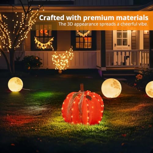 glitzhome fall lighted outdoor decor, 25" h 3d on a desk or shelf