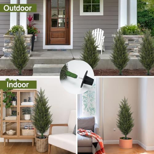 3.6ft fake topiary trees artificial outdoor 2 pcs showing dimensions