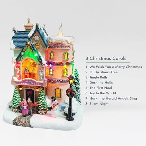 moments in time vintage custom candlemaker christmas village showing dimensions