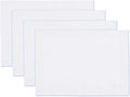 100% Pure Linen White Placemats 14 x 19 Inch - Hemstitch Christmas Placemats Set of 4 - Cloth Fabric Placemats for Thanksgiving, Winter, New Year - Elara