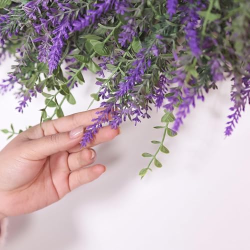 26'' large artificial eucalyptus and lavender wreath for, front angle view