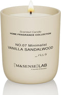 M&SENSE Natural Soy Candle| Vanilla Sandalwood | 5.3 oz | Mini Scented Candles for Relaxation,Meditation, Home Décor | for Bedroom, Office, Party Small