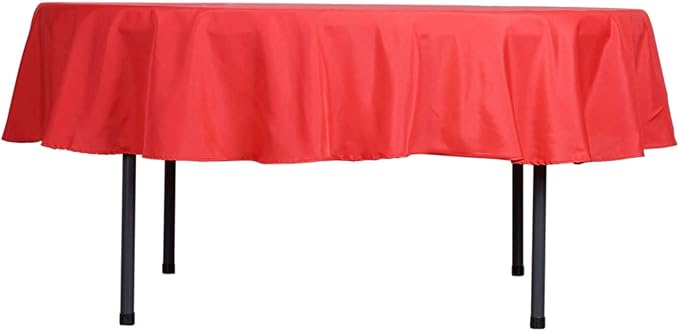 Efavormart Round Tablecloth, 90 Inch Stain & Wrinkle Resistant Washable Table Cloth, Decorative Polyester Fabric Table Cover for Banquet, Wedding, Dining- Red