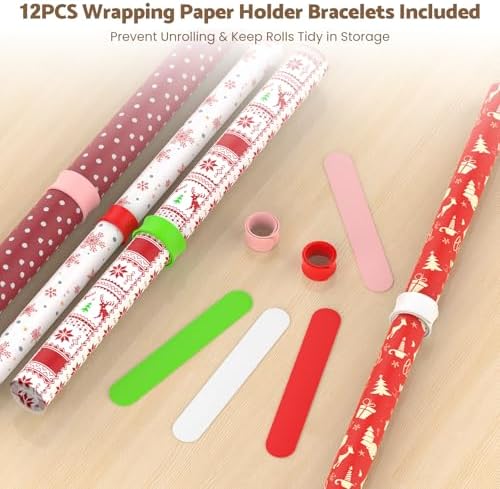 wrapping paper storage cart, rolling gift wrap station showing dimensions