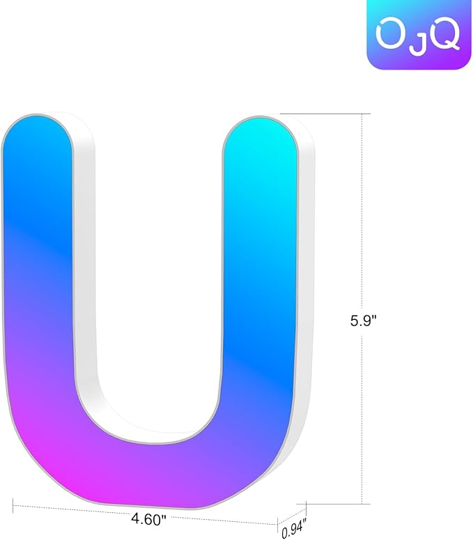 OJQ Light Up Letters LED Letter - Bedroom Lighted Colorful Alphabet Letter Music Sync Color Change - Christmas Birthday Gifts for Girl - Teen Girls Room Decor Gifts Party Home Wall Bedroom Decor