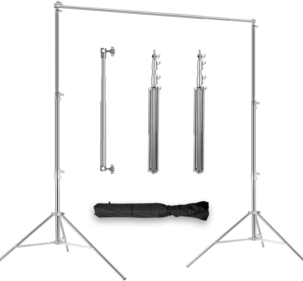 Photo Video Studio Backdrop Stand, 9.19ft Stainless Steel Backdrop Support Sy...