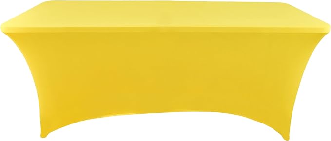 10-Pack 6ft Spandex Table Covers for Rectangle Standard Folding Tables - Wrinkle Resistant Stretch Tablecloths - Ultimate Fitted Table Protector for Parties, Banquet, Wedding