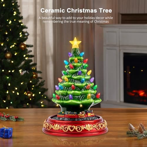 animated musical christmas decorations with rotating train, package contents