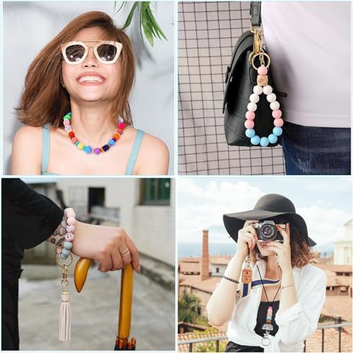 silicone beads bulk for keychain and bracelet making, front angle view