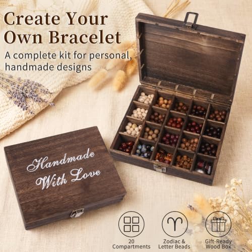 bracelet making kit for adults, 397pcs 10mm wooden shown in use