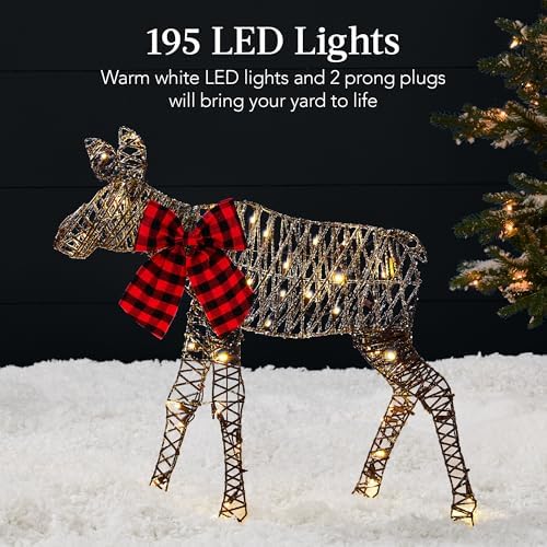 best choice products 2d moose family outdoor 3pc, side view