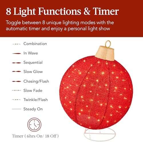 best choice products 2pc lighted pop-up outdoor christmas, close-up detail