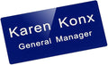 Custom Engraved Name Tag Badges – Personalized Identification ID Badge with Pin or Magnetic Backing (Bule/White, 1.5" x 3")