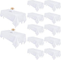 12 Pack White Table Cloth 60 x 84 Inch Rectangular Tablecloths for 4 Foot Rectangle Tables, Wrinkle Resistant White Tablecloth Washable Polyester Fabric Table Covers for Buffet Wedding Party Banquet