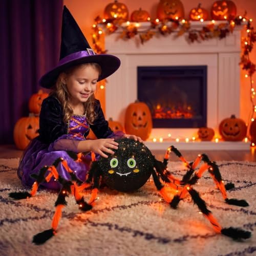 hairui halloween spider with lights 54in for home, package contents