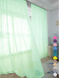 Window Light Green Sheer Curtains 63 Inches Long 2 Panels Sheer Curtain Basic Rod Pocket Panel for Bedroom Children Living Room Yard Kitchen