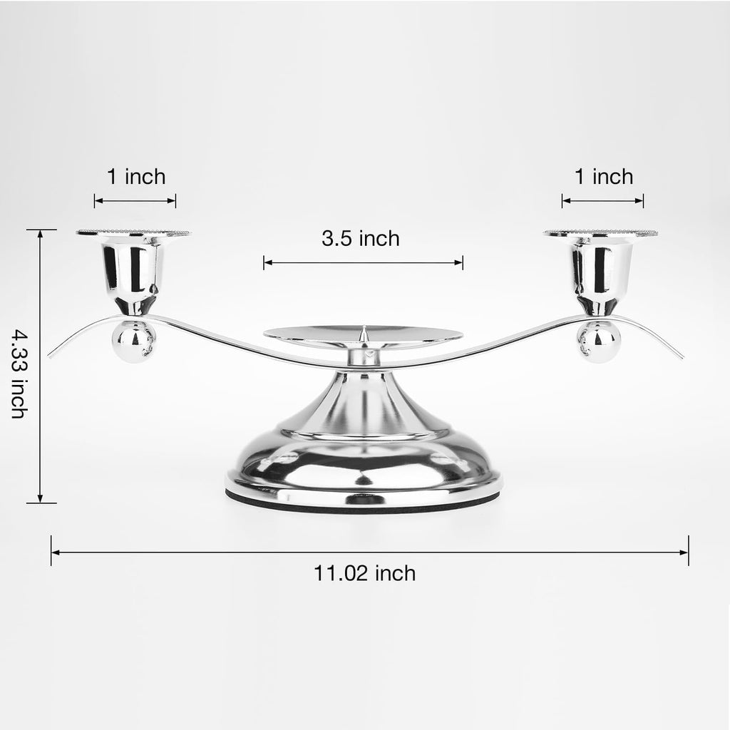 3 Unity Floral Candles for Wedding Ceremony Set with Silver Holder, Wedding Accessories for Reception
