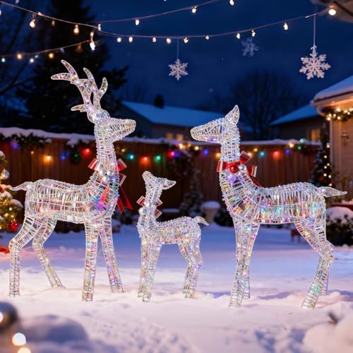 3d large christmas deer outdoor decorations with timer&remote, view 9