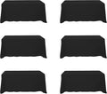BRILLMAX 6 Pack Black Tablecloths for 6 Foot Rectangle Tables 90 x 132 Inch - 6ft Rectangular Bulk Linen Polyester Fabric Washable Cloth Cover for Wedding Reception Banquet Birthday Party