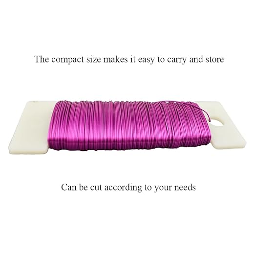 HAHIYO 26Gauge Pink Metal Floral Wire - 1 Roll, 38 Yards (115 Feet) - Flexible Paddle Wire for Craft, Christmas Wreath, Flower Arrangement, Bouquet Wrapping, Wedding, DIY