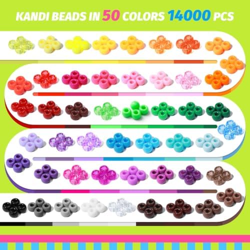 simetufy 14000pcs pony beads bulk 50 colors for, side view