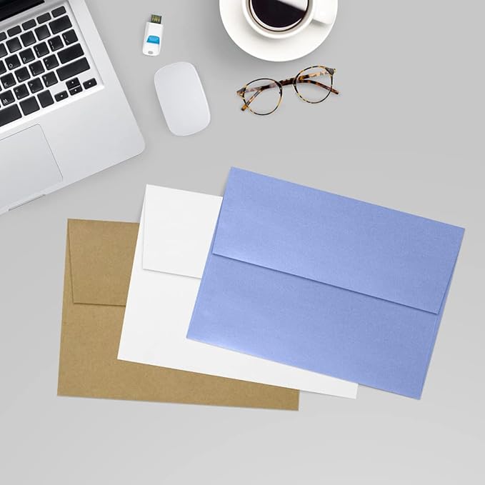 LUXPaper A7 Invitation Envelopes | Peel & Press | 5 1/4" x 7 1/4" | Vista Metallic | 80lb. Text | 1,000 Qty