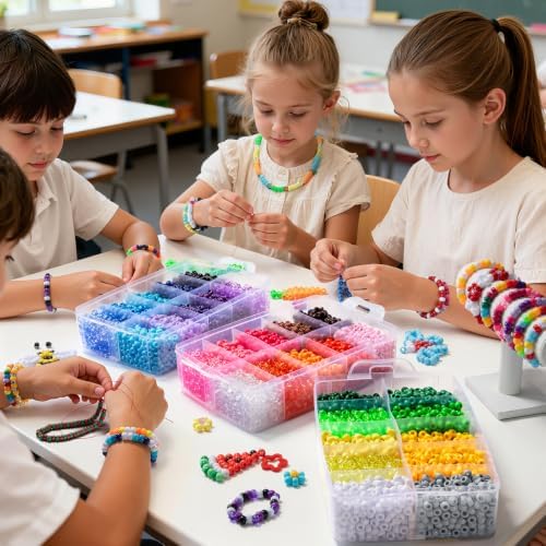 simetufy 10000pcs pony beads bulk 30 colors for shown in use