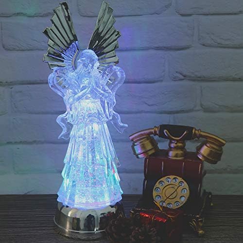 eldnacele 14" angel praying figurine snow globe lantern showing dimensions