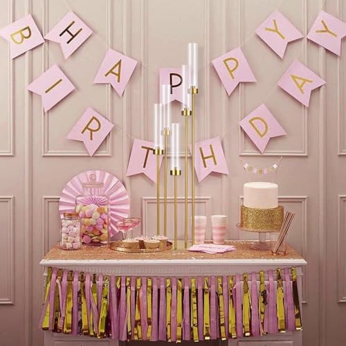 2PCS Gold Floor Candelabra,5 Arm Candle Holder Tall Floor Candle Holder with Acrylic Lampshade for Wedding Table Birthday Party Home Decoration Fit LED Taper Candles
