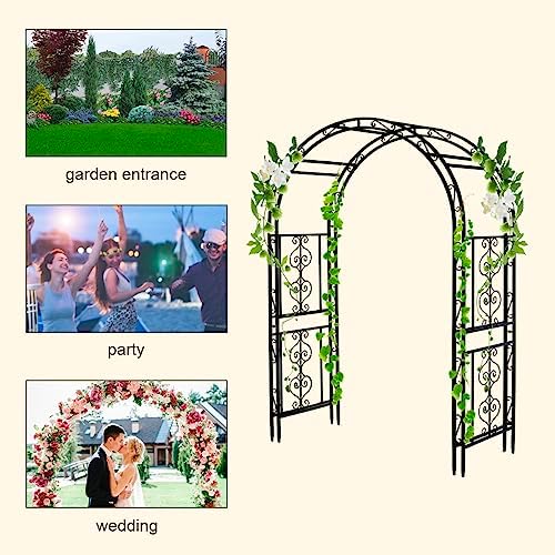 teabelle metal garden arbor trellis, black arch for, package contents