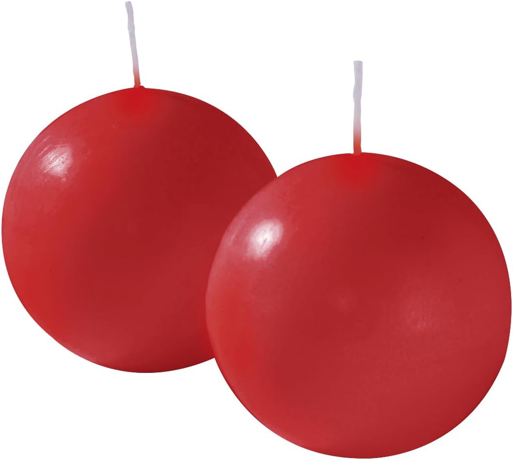 CERERIA di Giorgio risthò Ball Candles, Wax, Red, 8 x 8 x 8 cm, 4 Units