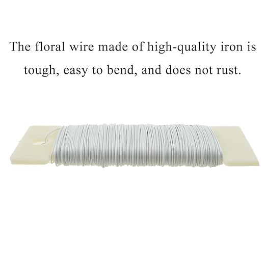 HAHIYO 26Gauge White Metal Floral Wire - 1 Roll, 38 Yards (115 Feet) - Flexible Paddle Wire for Crafts, Christmas Wreaths, Tree & Flower Arrangement