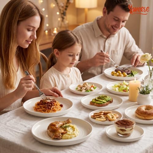 sweese appetizer plate, 6 in porcelain small dessert, front angle view