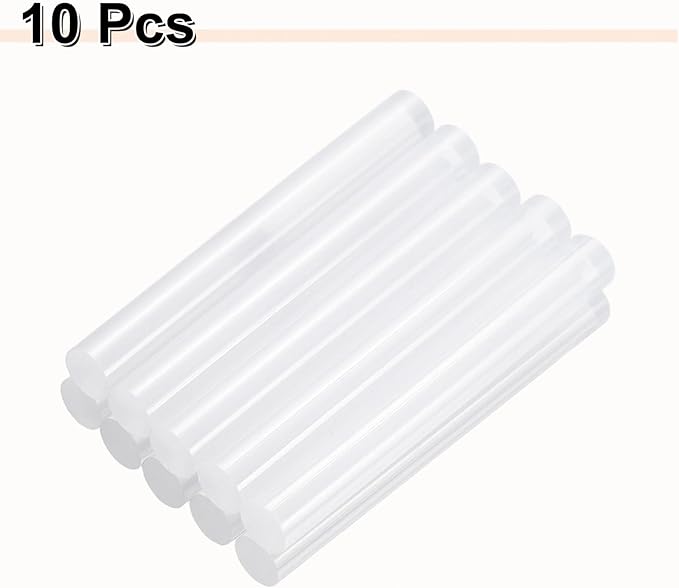 HARFINGTON 10pcs Hot Glue Sticks 0.43" Dia x 3.94" Long EVA Mini Hot Melt Adhesive Glue Stick for Hot Melt Gun Wood Plastic Glass Flowers Fabrics Foam, Clear