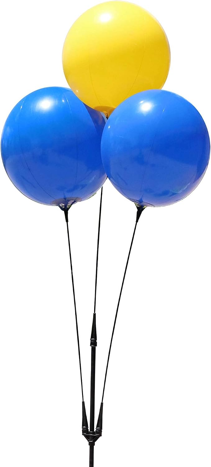 BalloonBobber - Weatherproof Reusable Balloon Triple Cluster Pole Kit - Heliu...