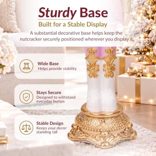 sunnydaze kenneth the princely 3ft nutcracker statue, christmas showing dimensions