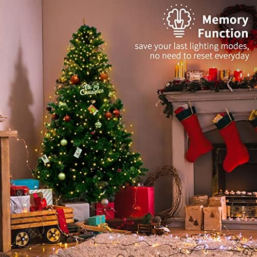 bolweo christmas tree lights, 400led 16 lines christmas, side view