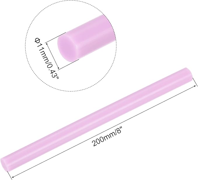 uxcell 20pcs Hot Glue Sticks for Glue Gun 11mm/0.43-inch x 8-inch Mini Hot Melt Adhesive Glue Stick Light Pink