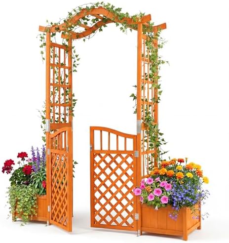 happygrill 83" garden arbor with gate & 2, main product view