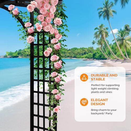 vingli 85in wooden arbor garden arch, wedding arch, package contents