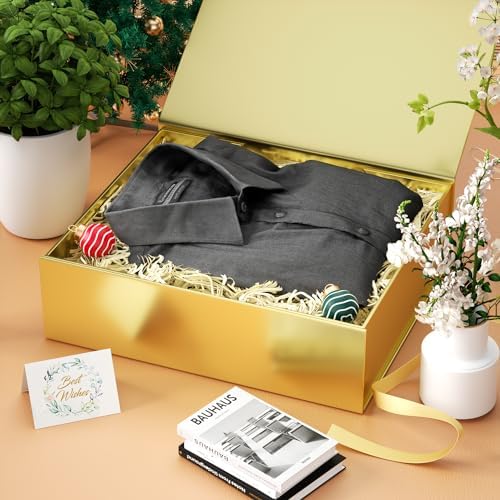 pshvym 5pack gift box 11.5x7.8x3 in, gold gift showing dimensions