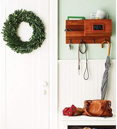 preserved boxwood wreath, 11 inches, green wreath for, front angle view
