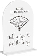 Wedding Fan Signage Take A Fan Sign for Wedding Engagement Ceremony Reception wedding fan Acrylic sign for Table Desk