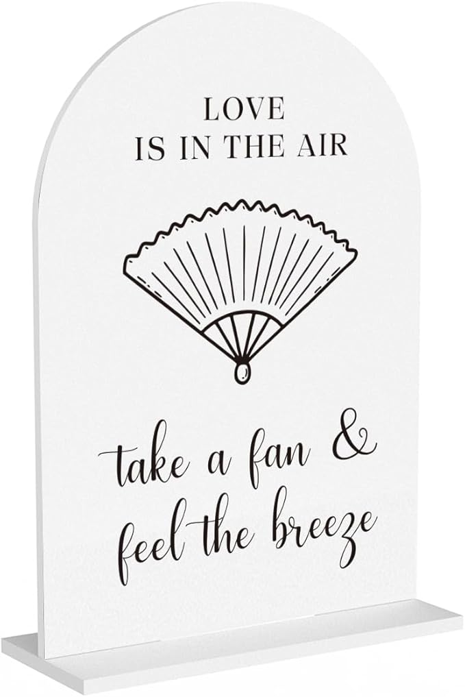 Wedding Fan Signage Take A Fan Sign for Wedding Engagement Ceremony Reception wedding fan Acrylic sign for Table Desk