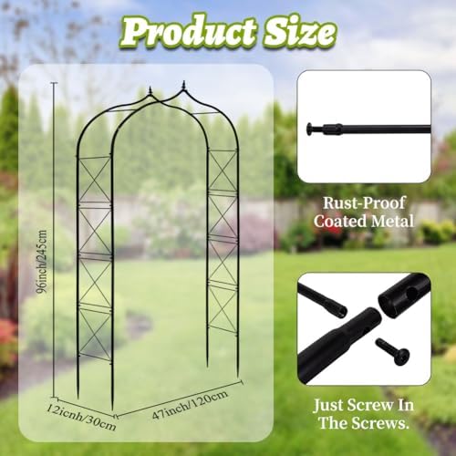 metal garden arbors 8ft thickened arch trellis for shown in use