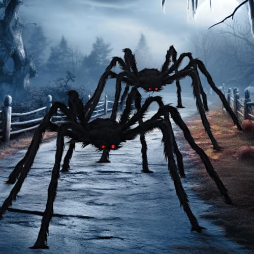 JOYIN 3 Pcs Halloween Spiders Outdoor Decoration, Halloween Decor Outside, 5 ...